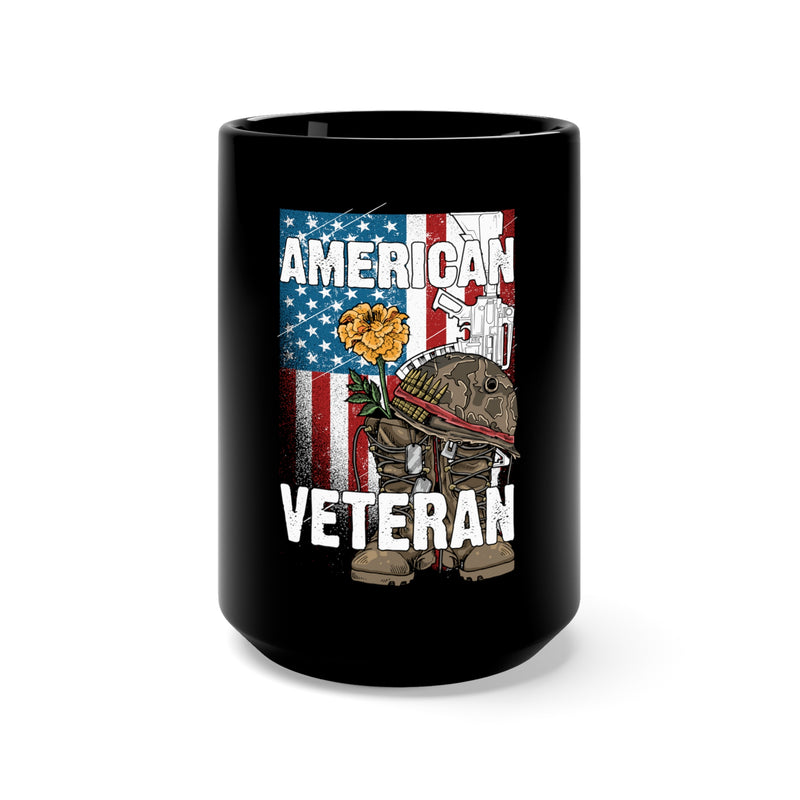 American Veteran: Military Design Black Mug - 15oz - Celebrate the Courage and Sacrifice of Our Veterans