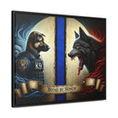 Bound by Honor: A Thin Line Against Evil Framed Canvas