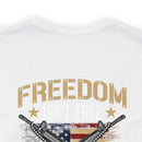 Patriotic Pride: United States Veteran Military Design T-Shirt - 'Freedom Isn't Free, I Paid for It with My Blood, Sweat, and Tears