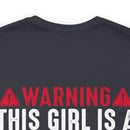 Fierce and Fiery: Military Design T-Shirt - 'Warning: This Girl is a Smoking Hot Veteran and Can Protect Herself!'