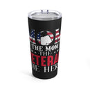 The Heroic Mom: 20oz Black Military Design Tumbler - Saluting the Veteran in Her