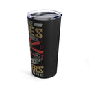 Heroes in War: 20oz Military Design Tumbler - Black Background Tribute