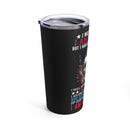Warrior's Resolve - 20oz Military Design Tumbler: 'I Served, I Persisted, I Am a Veteran' - Black Background