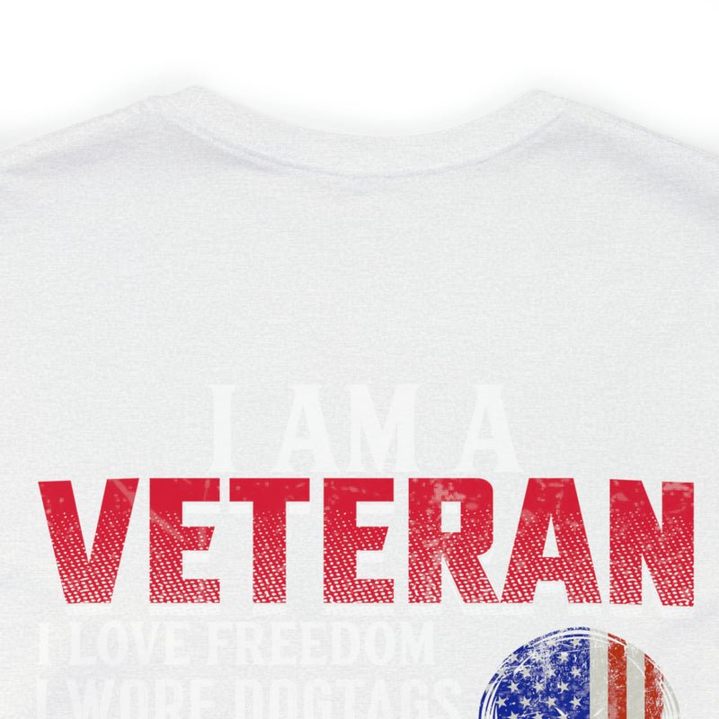 Veteran Pride Military Design T-Shirt with Bold Freedom and Service Statements