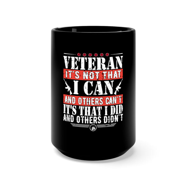 Achievement Unlocked: 15oz Military Design Black Mug - Celebrate the Veteran's Determination!