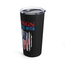 Proud Defender: 20oz Black Military Design Tumbler - Faith, Family, Liberty, Flag, Country, and Gun