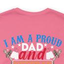Unyielding Oath: Military-Inspired 'Proud Dad & Veteran' T-Shirt - Embodying an Everlasting Enlistment Pledge