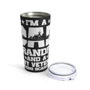 Dad, Grandpa, Navy Veteran: Fearless and Unshaken 20oz Military Design Tumbler - Black Background