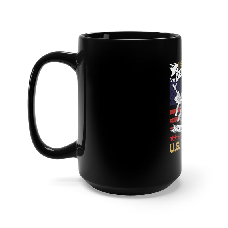 Unwavering Service: 15oz Black Military Design Mug - 'Served, Sacrificed, Regret Nothing - U.S. Veteran'