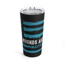Unveiling the Unseen: 20oz Tumbler with Black Background and 'PTSD - Not All Wounds Are Visible