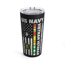 US Navy Vietnam Veteran 20oz Military Design Tumbler - Black Background