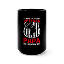 Embrace Your Dual Roles with the 15oz Military Design Black Mug - 'I Have Two Titles: Veteran And Papa' Edition