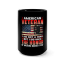 Honored to Serve: 15oz Black Military Design Mug - 'American Veteran: Walking Beside Heroes'