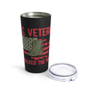 Honoring Service: 20oz Military Design Tumbler - U.S. Veteran 'I Walked the Walk' on Black Background