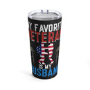 Forever Grateful: 20oz Black Military Design Tumbler for My Hero, My Husband - A Proud Veteran