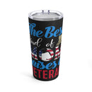 The Best Mom Raises a Veteran - 20oz Military Design Tumbler: 'Love, Strength, and Sacrifice' - Black Background