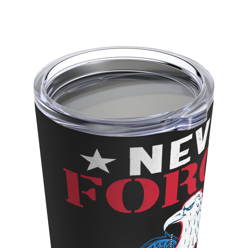 Never Forget Our Fallen Heroes: 20oz Black Military Design Tumbler - Honoring Their Sacrifice