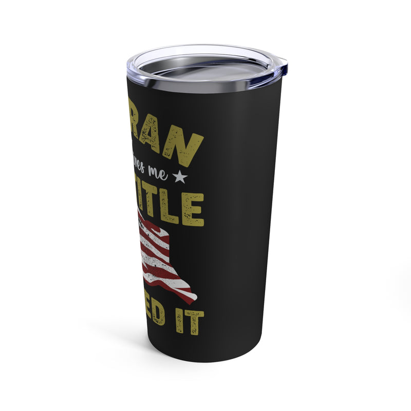 Proud Veteran Tumbler: 20oz Military Design for Those Who've Earned Their Title
