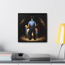 A Shield Against the Darkness Framed Canvas