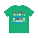 Fierce and Fiery: Military Design T-Shirt - 'Warning: This Girl is a Smoking Hot Veteran and Can Protect Herself!'
