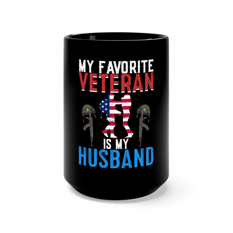 Proud Spouse: 15oz Black Military Design Mug - Honoring My Veteran Husband