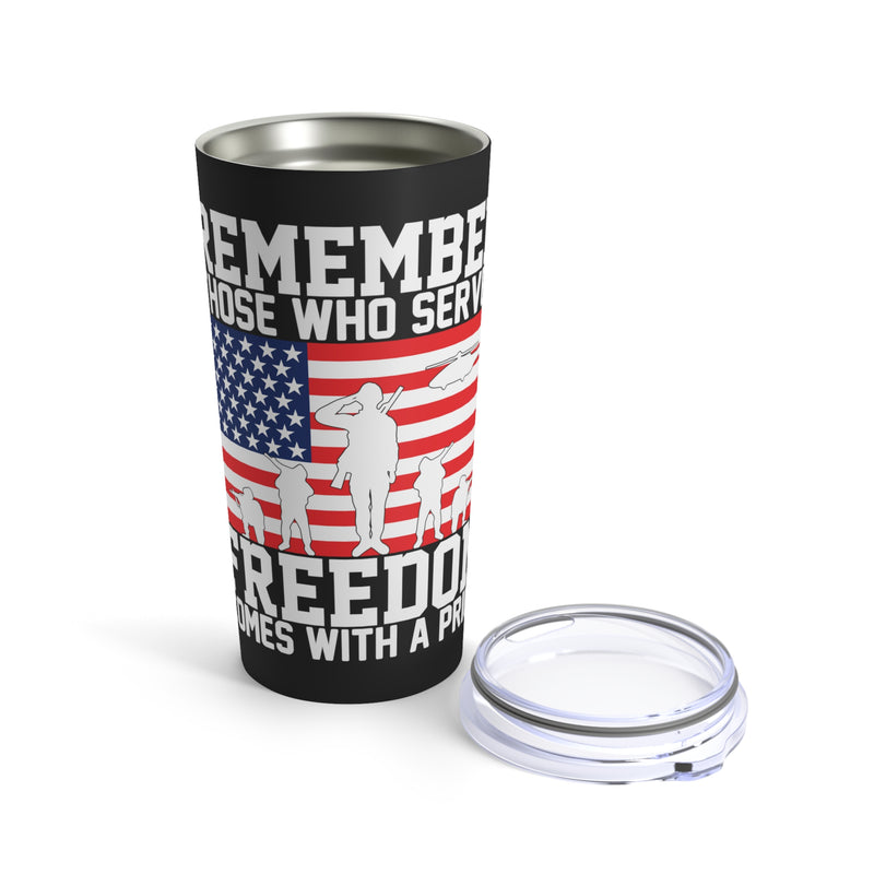 Honoring the Brave: 20oz Military Design Tumbler - Remembering Those Who Served for Freedom