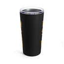 Patriotic 20oz Military Design Tumbler: Black Background with 'Freedom is not free, thank a veteran