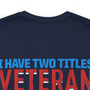 Dual Titles of Strength: Military Design T-Shirt - 'I Have Two Titles - Veteran and Mom, and I Rock Them Both!'
