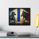 Bound by Honor: A Thin Line Against Evil Framed Canvas