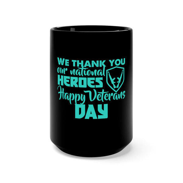 Honor Our Heroes with the 15oz Military Design Black Mug: Celebrate Veterans Day in Style!