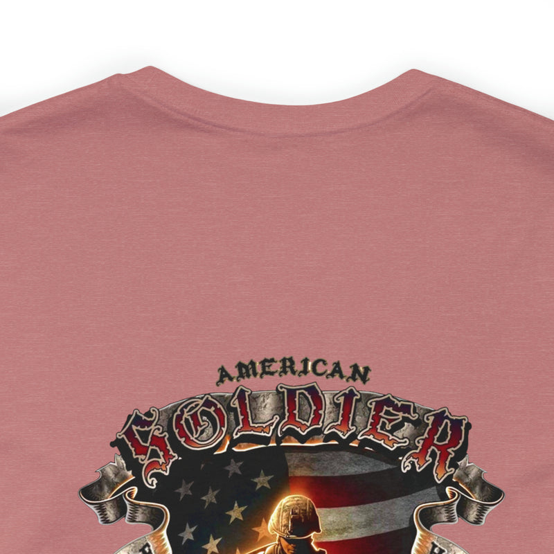 Defenders of Freedom: Military T-Shirt with 'American Soldier - Land Of The Free' Design