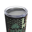 Patriotic Love: 20oz Military Design Tumbler - Black Background, Flag Respectful