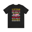 Sacrifice for Our Nation: Military Design T-Shirt - The Veteran's Blank Check to America