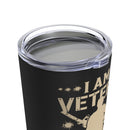 Eternal Oath: 20oz Black Military Design Tumbler - Proud Veteran with an Unwavering Commitment