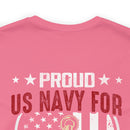 Maternal Navy Pride: 'Proud US Navy Mom' Military Design T-Shirt