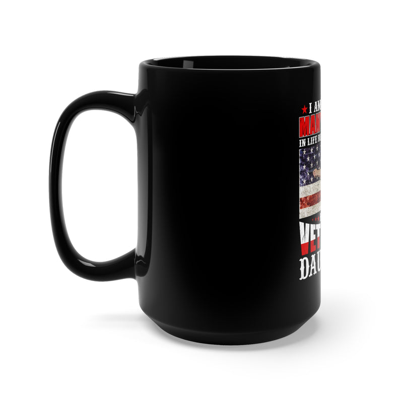 Proud Daughter of a Veteran: 15oz Black Military Design Mug - 'Honoring a Legacy, Cherishing the Bond'