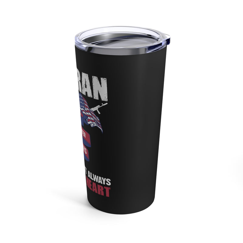 Veteran and Daughter: Heart-to-Heart Connection 20oz Military Design Tumbler - Black Background