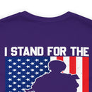 Patriotic Tribute: 'I Stand for the Flag, I Kneel for the Fallen' Military Design T-Shirt