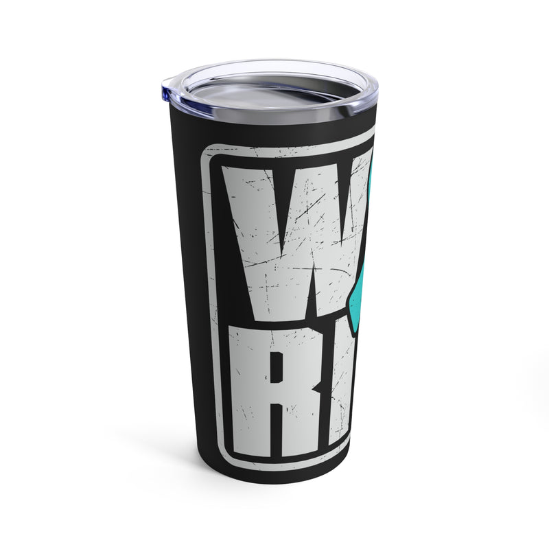 Warrior Spirit: 20oz Stainless Steel Tumbler with PTSD Awareness Ribbon - A Tribute to Resilience & Courage