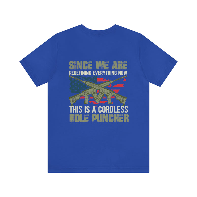 Innovation Unleashed: Cordless Hole Puncher - Redefining Convenience in Military Design T-Shirt