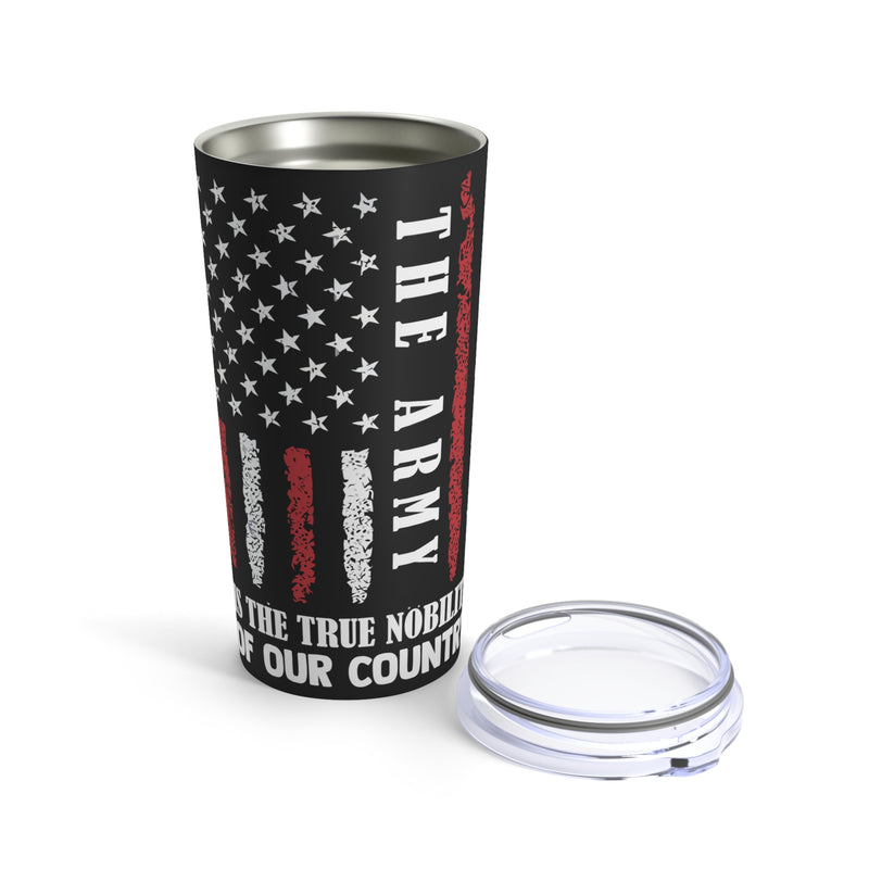 Noble Defenders: 20oz Military Design Tumbler - Army, the True Nobility of Our Country!