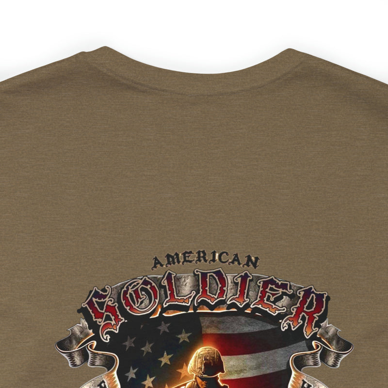 Defenders of Freedom: Military T-Shirt with 'American Soldier - Land Of The Free' Design