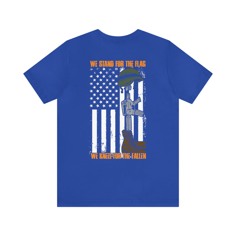 United in Resilience: Military T-Shirt with 'We Stand for the Flag' Design