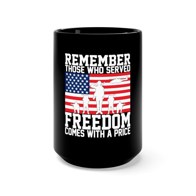 Price of Freedom: 15oz Military Design Black Mug Honoring Those Who Served