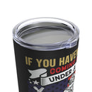 Proudly Defending the Flag: 20oz Black Military Design Tumbler - 'Respect and Sacrifice'