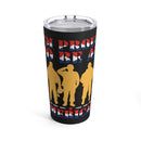 Proud to be an American 20oz Military Design Tumbler - Black Background