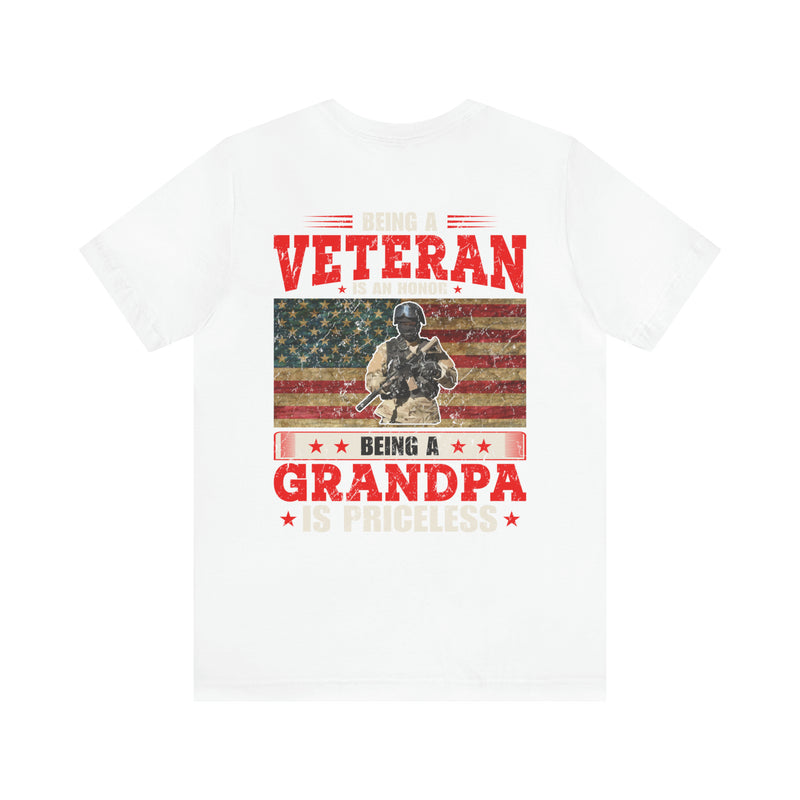 Proud Veteran, Priceless Grandpa: Military Design T-Shirt Celebrating Family and Service