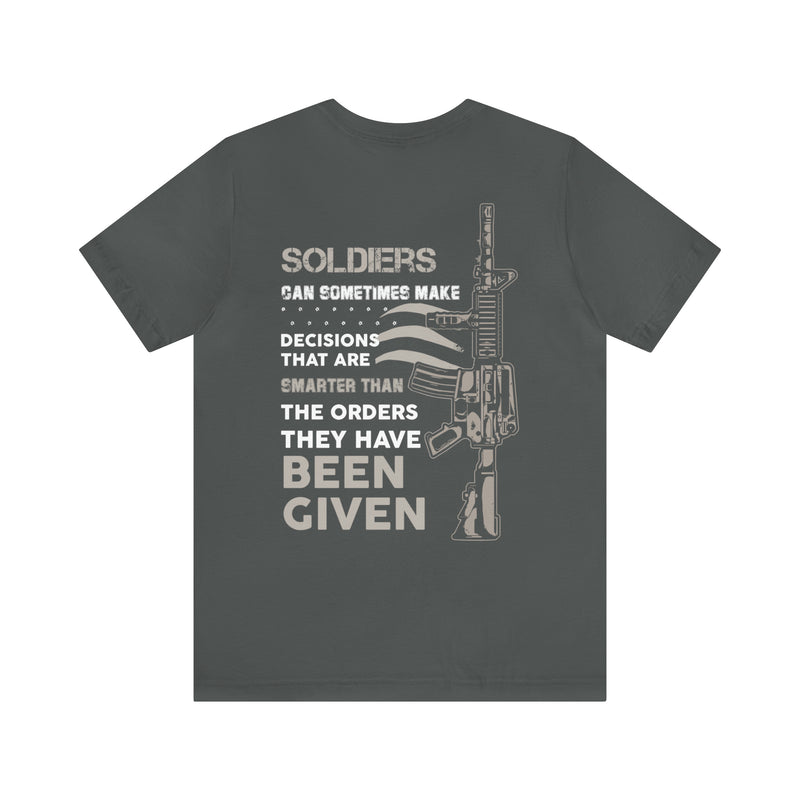 Intelligent Valor: Military Design T-Shirt Celebrating Adaptive Decision-Making