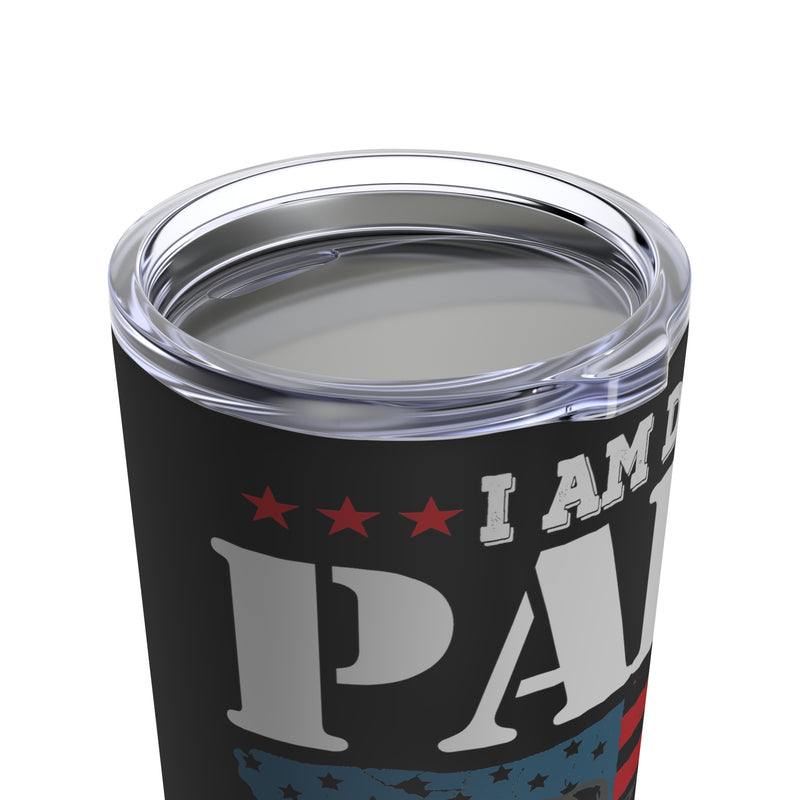 Fearless Patriarch: 20oz Military Design Tumbler for Fearless Veteran Dads and Papas