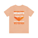 Brave Hearts Never Back Down: Military Design T-Shirt Honoring Veterans' Bravery